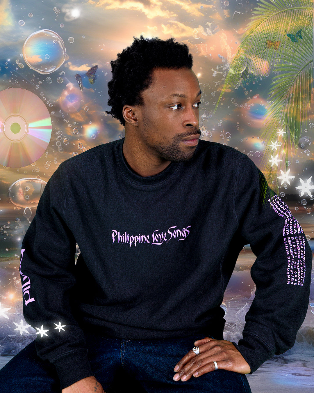 Philippine Love Songs Purple on Charcoal Long Sleeve
