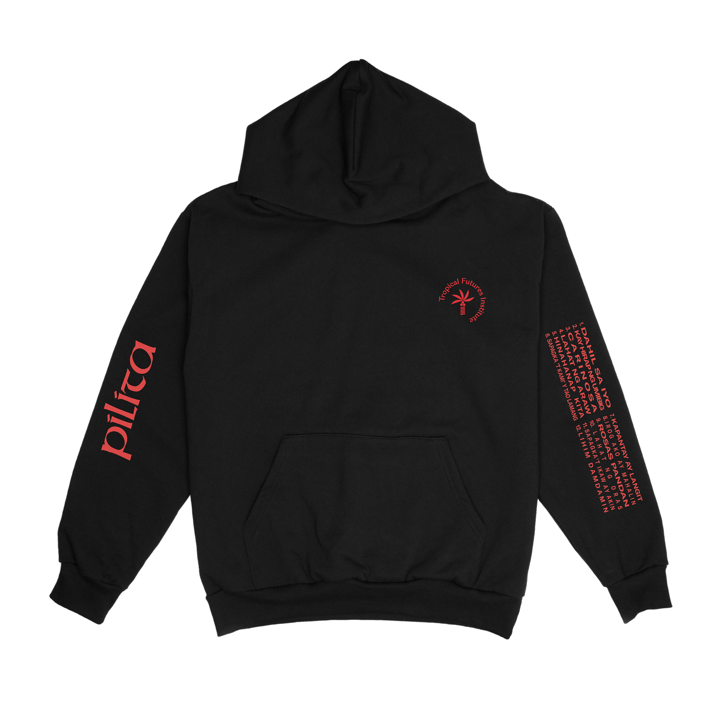 Philippine Love Songs OG Red on Black Hoodie