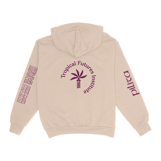 Philippine Love Songs Maroon on Beige Hoodie, back view