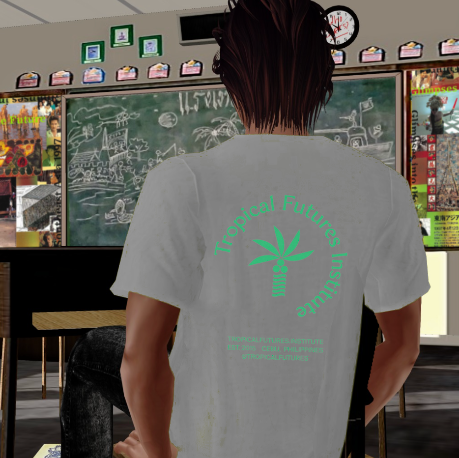 Tropical Collegiate Neon Green on Gray Tee