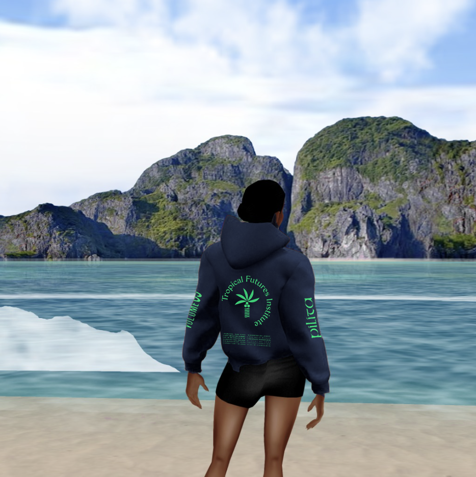 Philippine Love Songs Neon Green on Blue Hoodie