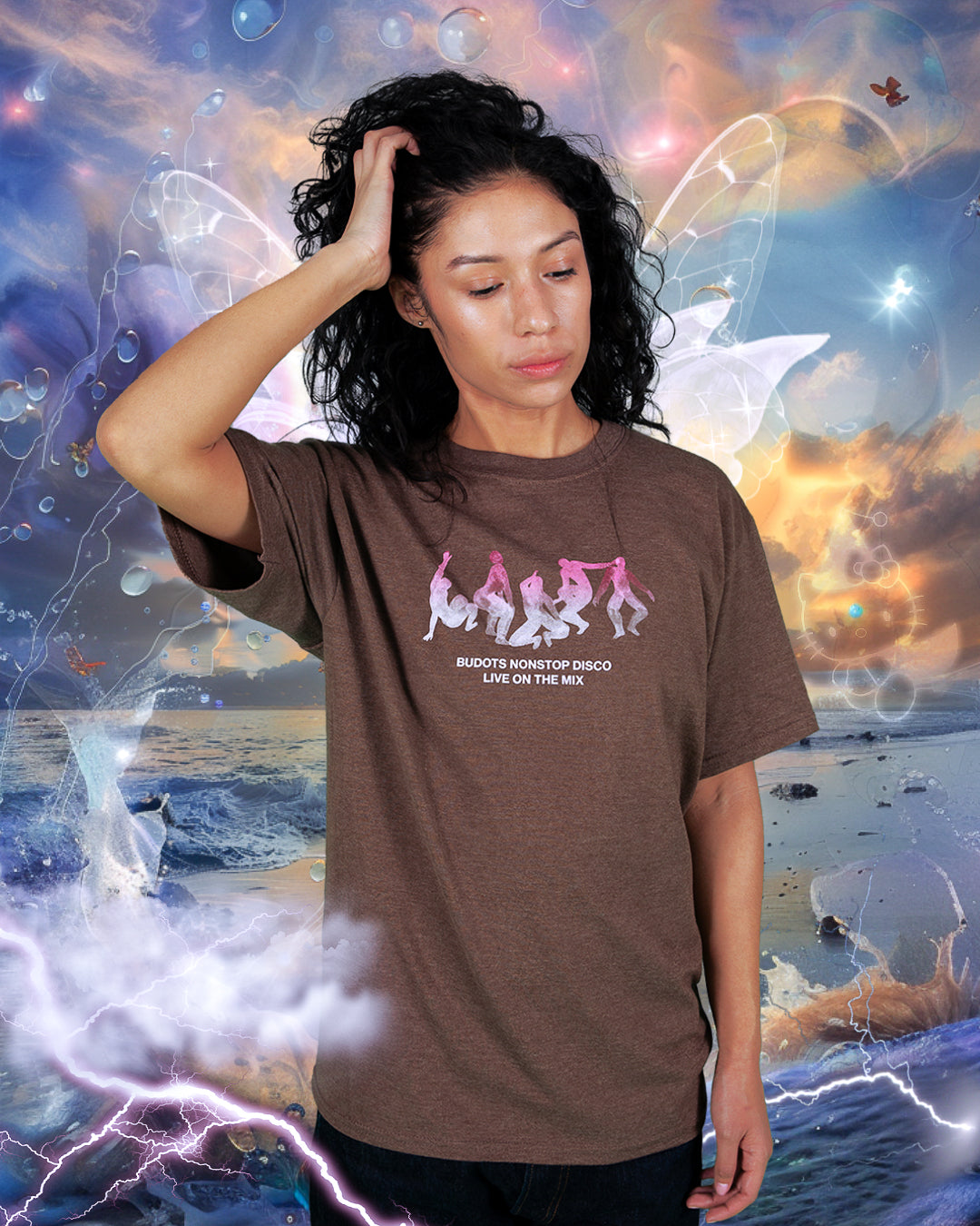 Budots Nonstop Disco on Brown Tee