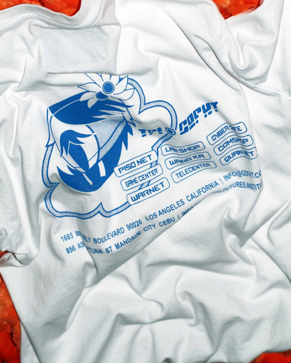 Goodfight x Tropical Futures Cyber Cafe Hut Tee White