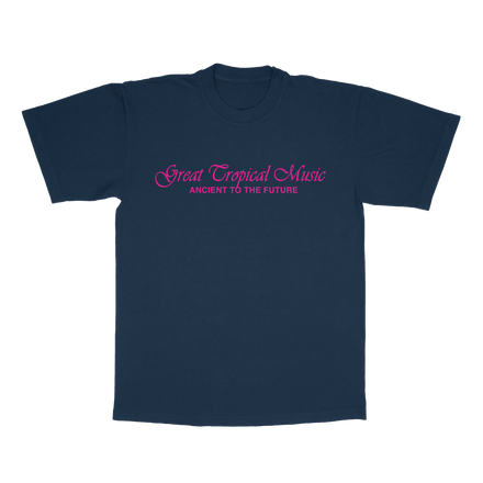 Great Tropical Music Magenta on Navy Blue Tee