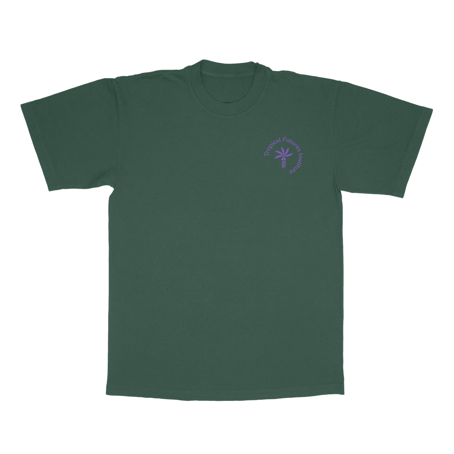 Tropical Futures Logo Purple on Forest Green Tee