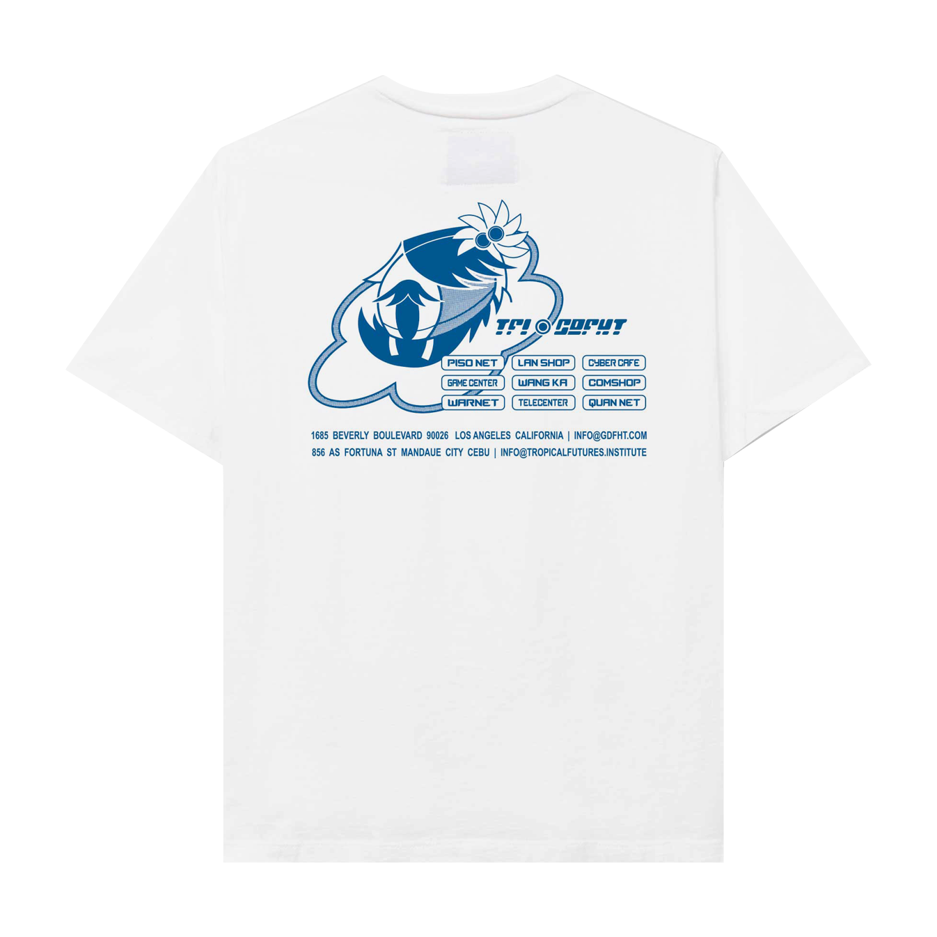 Goodfight x Tropical Futures Cyber Cafe Hut Tee White