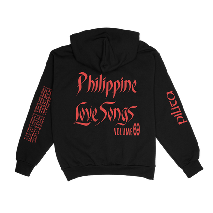 Philippine Love Songs OG Red on Black Hoodie