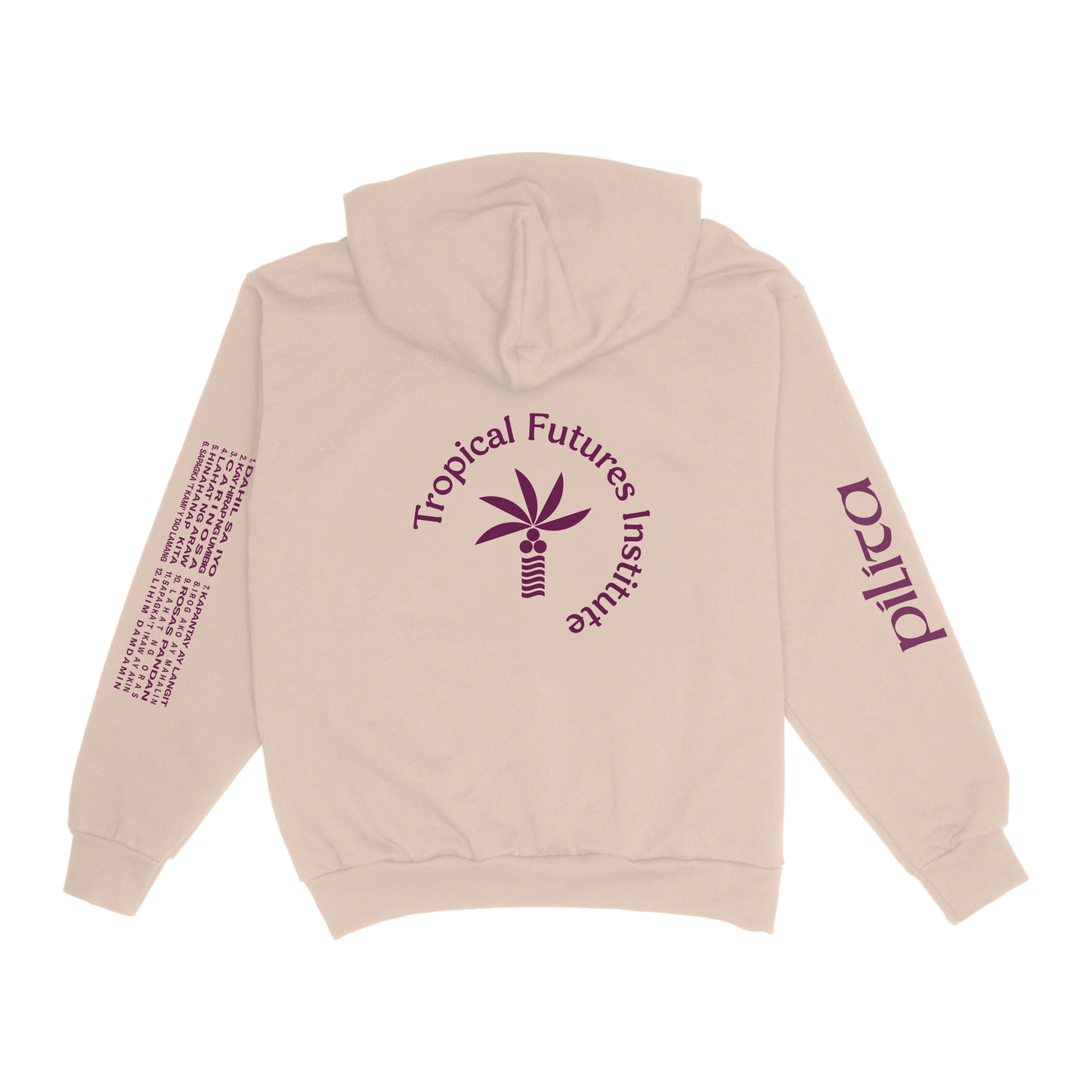 Philippine Love Songs Maroon on Beige Hoodie