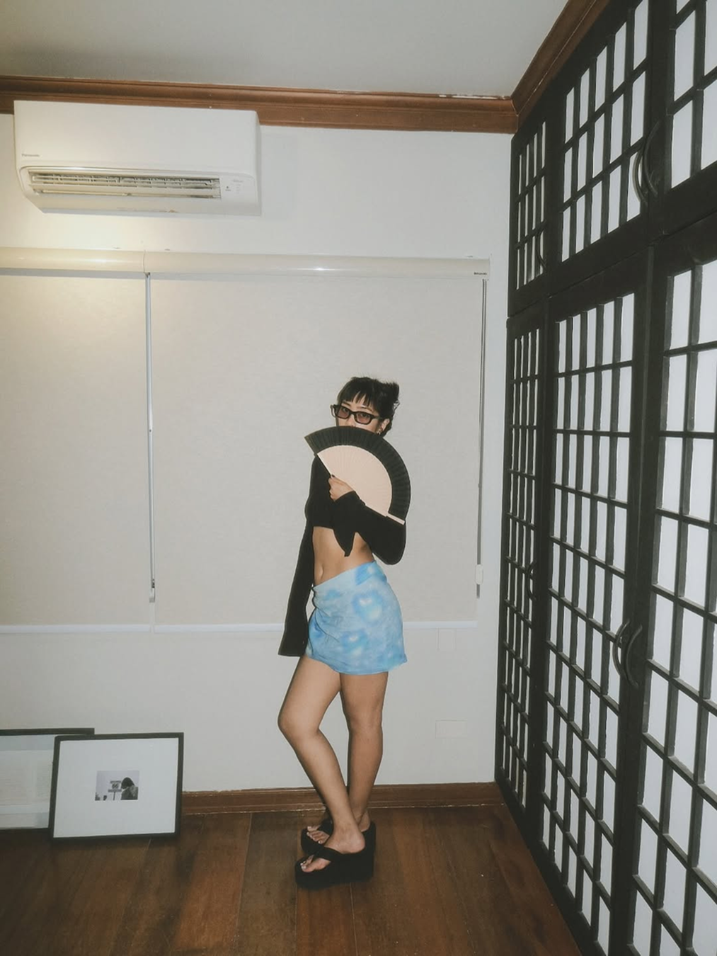 Water Droplet Sarong, worn on model