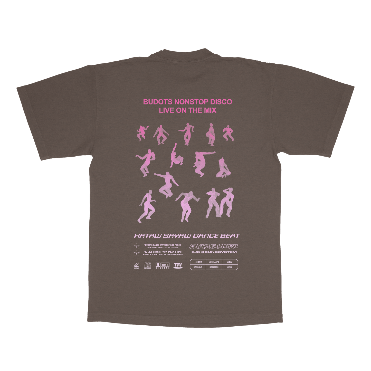 Budots Nonstop Disco on Brown Tee